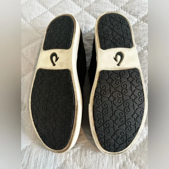 OluKai Pehuea Slip On Loafers BLACK Sz 8.5 - Picture 7 of 8